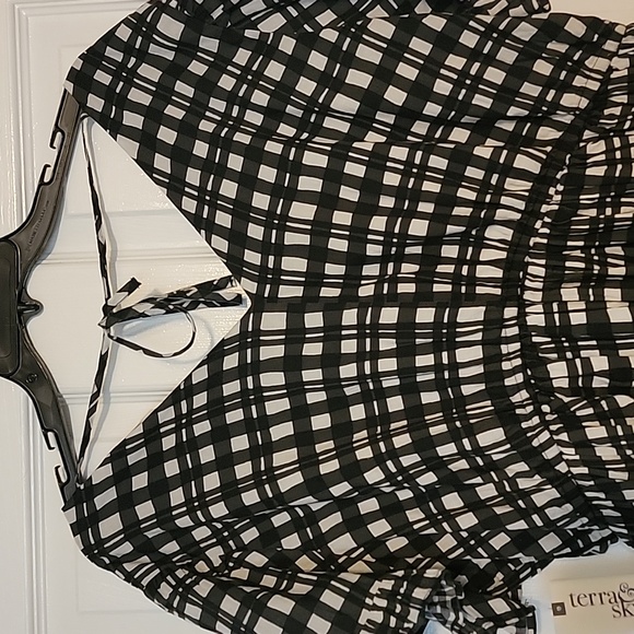 Terra and sky plus size 16w-18w black and white checked dress - Picture 5 of 6